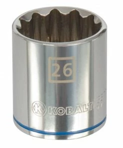 Kobalt Sockets & Socket Sets Metric 1/2-in Drive 12-point 26-mm Shallow Socket