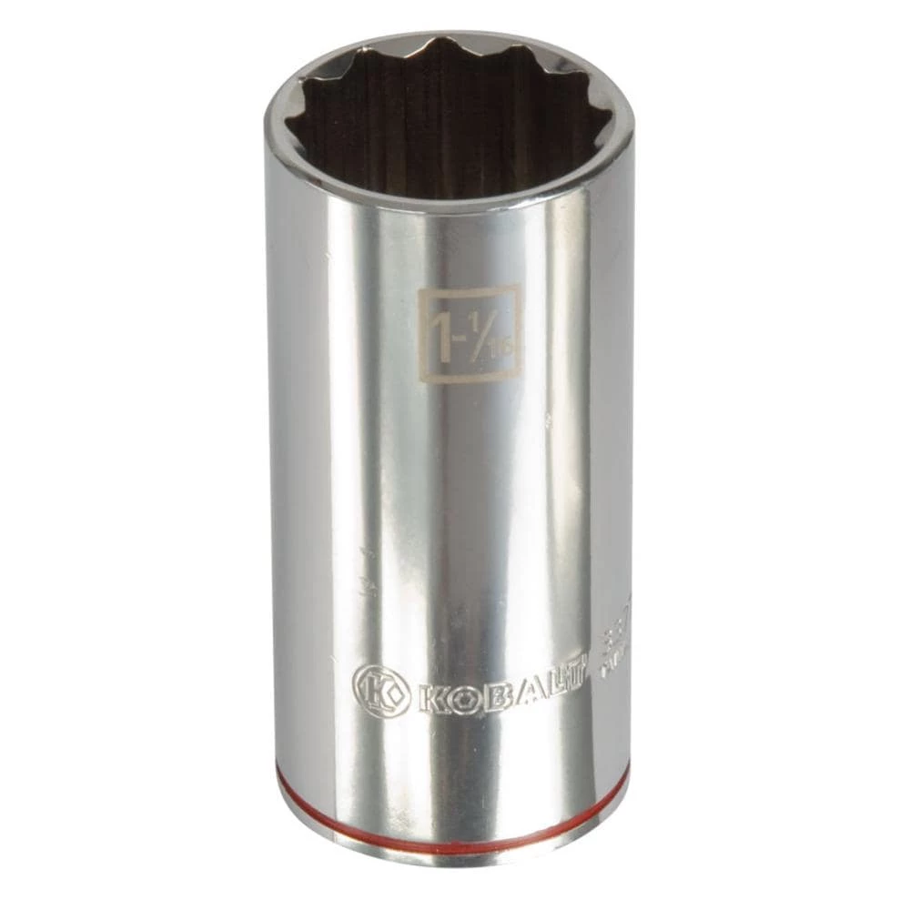 Kobalt Sockets & Socket Sets Standard (SAE) 1/2-in Drive 12-point 1-1/16-in Deep Socket 1 Kobalt Sockets & Socket Sets Standard (SAE) 1/2-in Drive 12-point 1-1/16-in Deep Socket