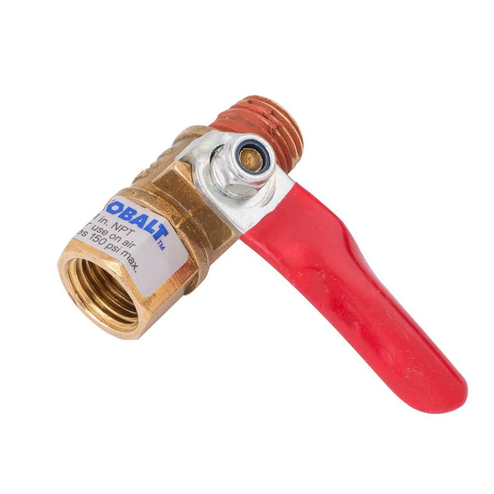 Kobalt Air Compressor Accessories NPT Mini Ball Valve 1/4-in 1 Kobalt Air Compressor Accessories NPT Mini Ball Valve 1/4-in