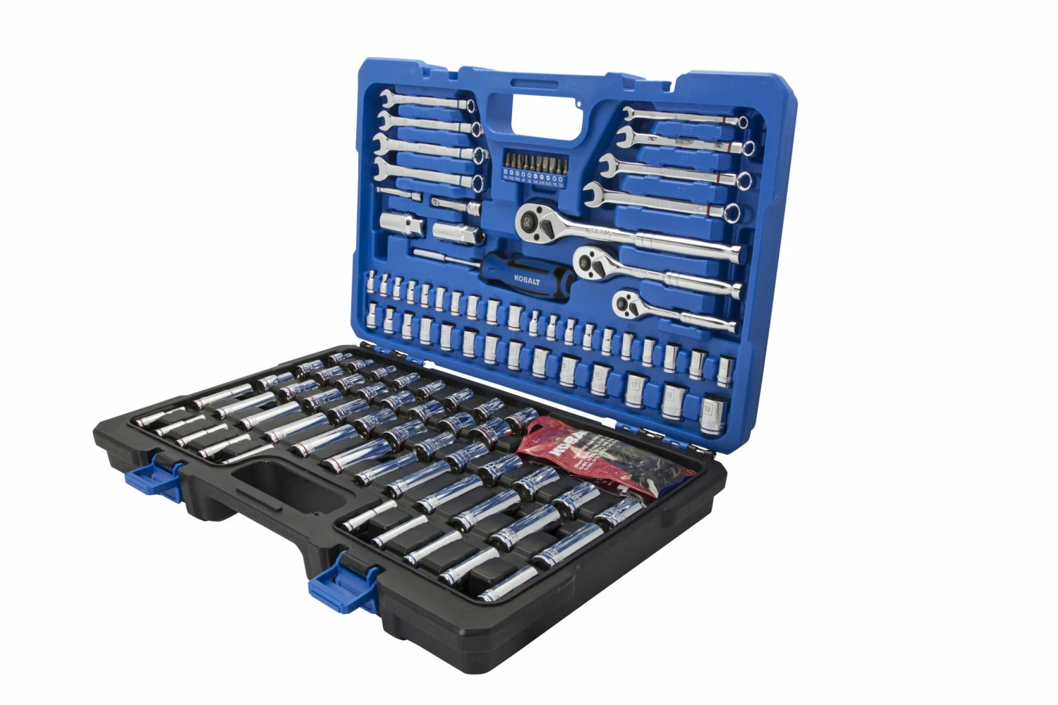 Kobalt Mechanics Tool Sets 138-Piece Standard (SAE) and Metric Combination Polished Chrome Mechanics Tool Set (1/4-in; 3/8-in) 1 Kobalt Mechanics Tool Sets 138-Piece Standard (SAE) and Metric Combination Polished Chrome Mechanics Tool Set (1/4-in; 3/8-in)
