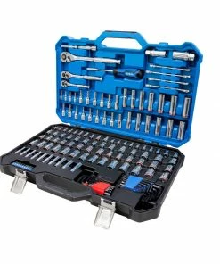 Kobalt Mechanics Tool Sets 154-Piece Standard (SAE) and Metric Combination Polished Chrome Mechanics Tool Set (1/4-in; 3/8-in)