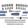 Kobalt Mechanics Tool Sets Specialized Extensions 63-Piece Standard (SAE) and Metric Combination Polished Chrome Mechanics Tool Set (1/4-in)
