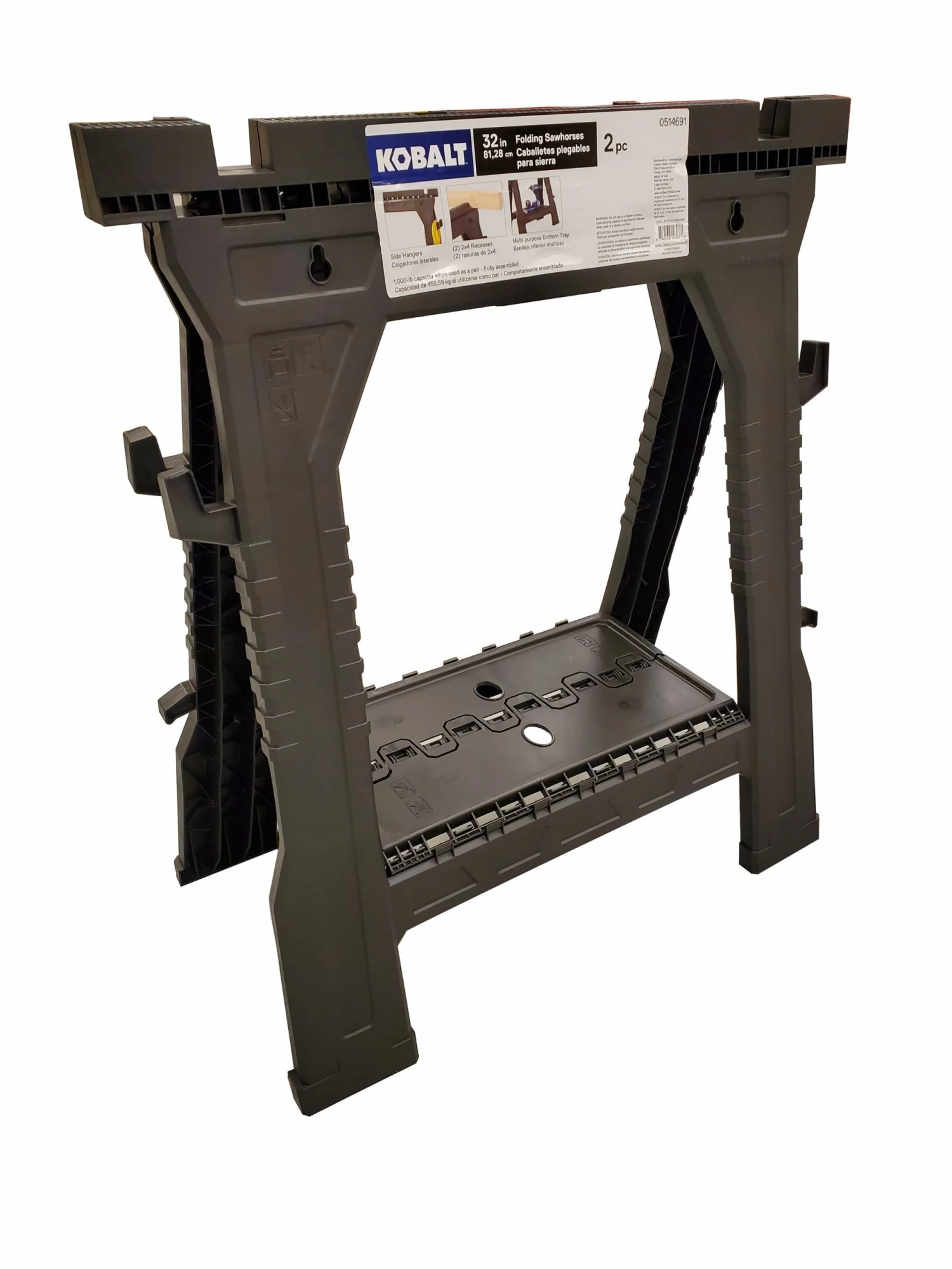 Kobalt Saw Horses 2-Pack 4.1-in W x 32-in H Plastic Saw Horse (1000-lb Capacity) 8 Kobalt Saw Horses 2-Pack 4.1-in W x 32-in H Plastic Saw Horse (1000-lb Capacity) - Image 8