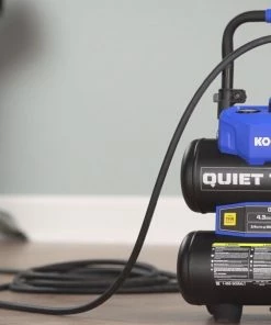 Kobalt Air Compressors Quiet Tech 4.3-Gallon Single Stage Portable Electric Twin Stack Air Compressor -Kobalt Best Sale 07733203