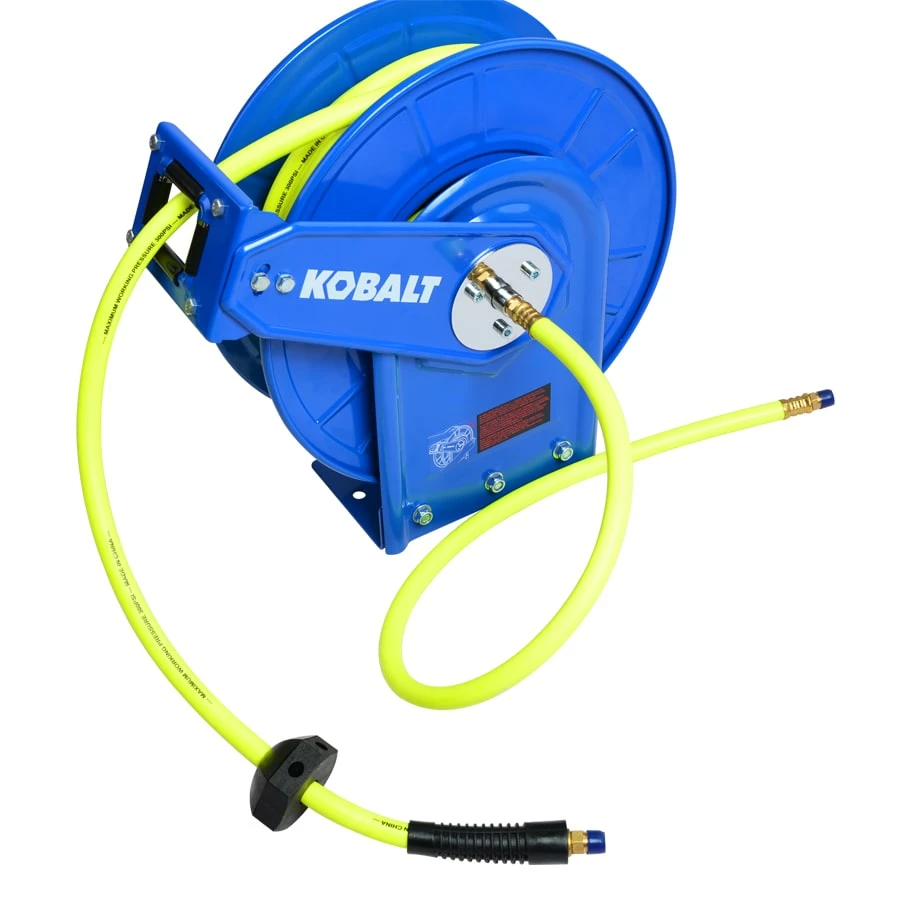Kobalt Air Compressor Hoses 3/8-in 50-ft Poly Hybrid Air Hose with Retractable Hose Reel 4 Kobalt Air Compressor Hoses 3/8-in 50-ft Poly Hybrid Air Hose with Retractable Hose Reel - Image 4