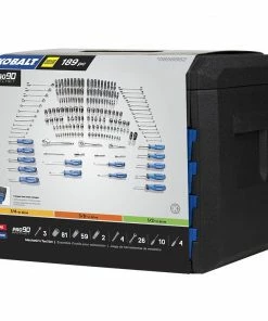 Kobalt Mechanics Tool Sets 189-Piece Standard (SAE) and Metric Combination Polished Chrome Mechanics Tool Set (1/4-in; 3/8-in) -Kobalt Best Sale 08512884