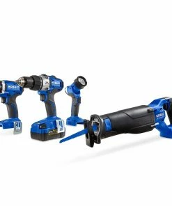 Kobalt Power Tool Combo Kits 4-Tool 24-Volt Max Brushless Power Tool Combo Kit with Soft Case (1-Battery Included and Charger Included) -Kobalt Best Sale 08796438
