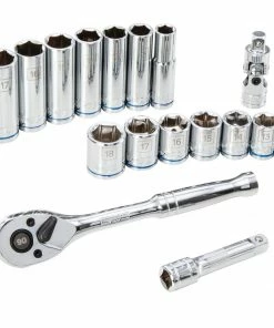 Kobalt Mechanics Tool Sets 19-Piece Metric Polished Chrome Mechanics Tool Set (3/8-in) -Kobalt Best Sale 08797730 scaled
