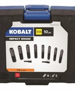 Kobalt Impact Sockets & Impact Socket Sets 10-Piece Standard (SAE) 3/8-in Drive Set 6-Point Impact Socket Set -Kobalt Best Sale 08822228