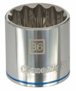 Kobalt Sockets & Socket Sets Metric 1/2-in Drive 12-point 36-mm Shallow Socket