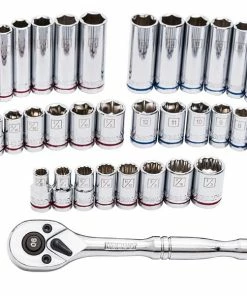 Kobalt Mechanics Tool Sets 129-Piece Standard (SAE) and Metric Combination Polished Chrome Mechanics Tool Set (1/4-in; 3/8-in) -Kobalt Best Sale 09935437