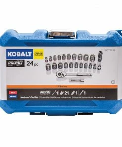 Kobalt Mechanics Tool Sets 24-Piece Standard (SAE) and Metric Combination Polished Chrome Mechanics Tool Set (3/8-in) -Kobalt Best Sale 10340572