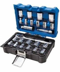 Kobalt Mechanics Tool Sets 24-Piece Standard (SAE) and Metric Combination Polished Chrome Mechanics Tool Set (3/8-in) -Kobalt Best Sale 10340574
