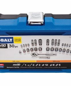 Kobalt Mechanics Tool Sets 30-Piece Standard (SAE) and Metric Combination Polished Chrome Mechanics Tool Set (3/8-in) -Kobalt Best Sale 11294860 scaled