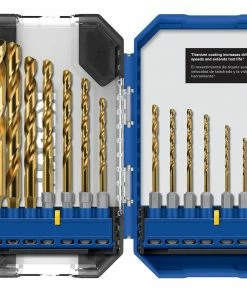 Kobalt Twist Drill Bits 14-Piece Assorted x Set Titanium Coated Hss Twist Drill Bit Set