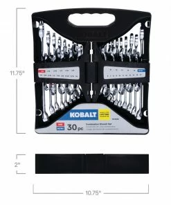 Kobalt Combination Wrenches & Sets 30-Piece Set 12-point Standard (SAE) and Metric Combination Standard Combination Wrench Set -Kobalt Best Sale 15484710 scaled