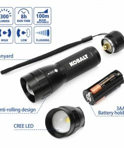 Kobalt Flashlights 300-Lumen LED Flashlight (Battery Included) 8 Kobalt Flashlights 300-Lumen LED Flashlight (Battery Included) -Kobalt Best Sale 15518068
