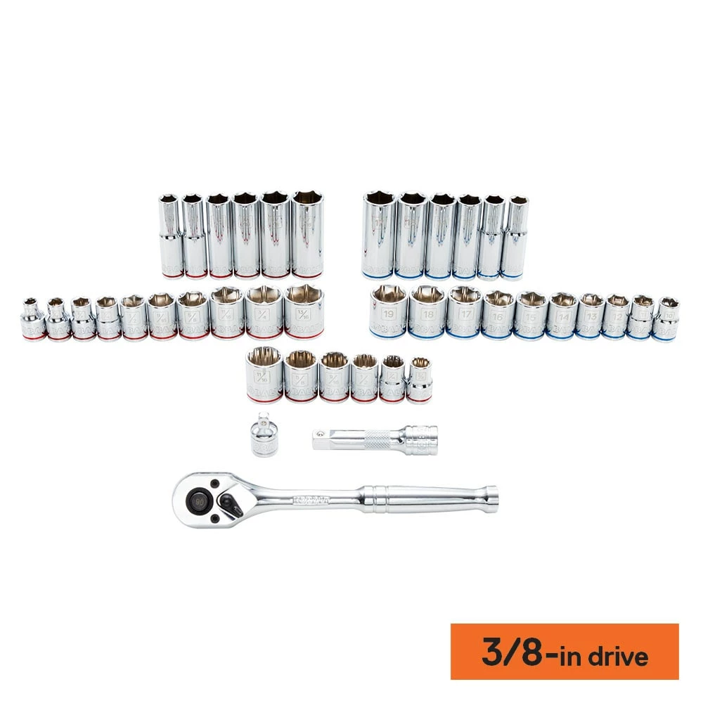 Kobalt Mechanics Tool Sets 118-Piece Standard (SAE) and Metric Combination Polished Chrome Mechanics Tool Set (3/8-in;) 5 Kobalt Mechanics Tool Sets 118-Piece Standard (SAE) and Metric Combination Polished Chrome Mechanics Tool Set (3/8-in;) - Image 5