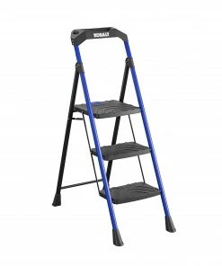 Kobalt Step Stools 3-Step 300-lb Capacity Black Steel Foldable Step Stool -Kobalt Best Sale 17787986