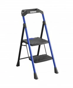 Kobalt Step Stools 2-Step 300-lb Capacity Black Steel Foldable Step Stool -Kobalt Best Sale 17788041