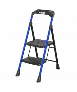 Kobalt Step Stools 2-Step 300-lb Capacity Black Steel Foldable Step Stool -Kobalt Best Sale 17788045