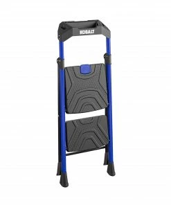Kobalt Step Stools 2-Step 300-lb Capacity Black Steel Foldable Step Stool -Kobalt Best Sale 17788048