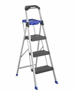 Kobalt Step Stools 3-Step 250-lb Capacity Gray Aluminum Foldable Step Stool 10 Kobalt Step Stools 3-Step 250-lb Capacity Gray Aluminum Foldable Step Stool -Kobalt Best Sale 17788089
