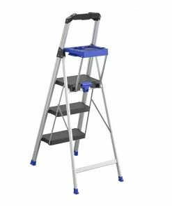 Kobalt Step Stools 3-Step 250-lb Capacity Gray Aluminum Foldable Step Stool 12 Kobalt Step Stools 3-Step 250-lb Capacity Gray Aluminum Foldable Step Stool -Kobalt Best Sale 17788091