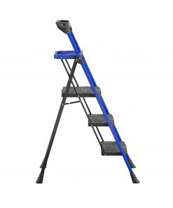 Kobalt Step Stools 3-Step 300-lb Capacity Black Steel Foldable Step Stool -Kobalt Best Sale 17788341