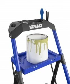 Kobalt Step Stools 3-Step 300-lb Capacity Black Steel Foldable Step Stool -Kobalt Best Sale 17788344