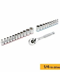 Kobalt Mechanics Tool Sets Centennial 100-Piece Standard (SAE) and Metric Combination Polished Chrome Mechanics Tool Set (1/4-in; 3/8-in) -Kobalt Best Sale 40333059