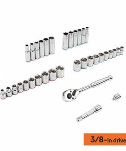 Kobalt Mechanics Tool Sets Centennial 100-Piece Standard (SAE) and Metric Combination Polished Chrome Mechanics Tool Set (1/4-in; 3/8-in) -Kobalt Best Sale 40333065