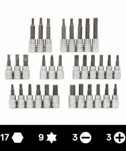 Kobalt Driver Sockets & Sets 42-Piece 3/8-in Drive Set Hex; Torx; Phillips; Flathead Bit Standard (SAE) and Metric Combination Driver Socket Set -Kobalt Best Sale 42143243