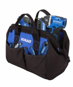 Kobalt Tool Bags Blue Black Polyester 12-in Tool Bag -Kobalt Best Sale 42143429 scaled