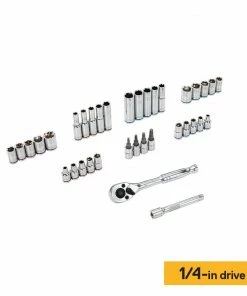 Kobalt Mechanics Tool Sets 154-Piece Standard (SAE) and Metric Combination Polished Chrome Mechanics Tool Set (1/4-in; 3/8-in) -Kobalt Best Sale 42182652