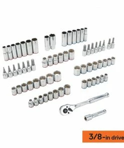 Kobalt Mechanics Tool Sets 154-Piece Standard (SAE) and Metric Combination Polished Chrome Mechanics Tool Set (1/4-in; 3/8-in) -Kobalt Best Sale 42182653
