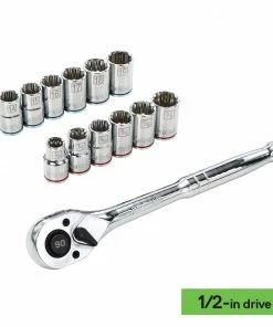 Kobalt Mechanics Tool Sets 154-Piece Standard (SAE) and Metric Combination Polished Chrome Mechanics Tool Set (1/4-in; 3/8-in) -Kobalt Best Sale 42182654