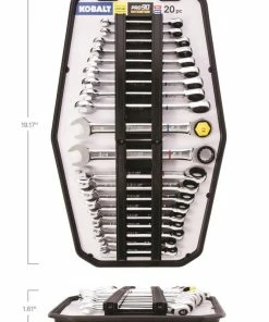 Kobalt Ratchet Wrenches & Sets In Tray with Removable Rails 20-Piece Set 12-Point Standard (SAE) and Metric Combination Ratchet Wrench Set -Kobalt Best Sale 42336145