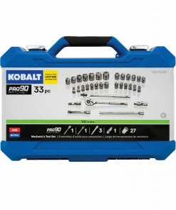 Kobalt Mechanics Tool Sets 33-Piece Standard (SAE) and Metric Combination Polished Chrome Mechanics Tool Set (1/2-in;) -Kobalt Best Sale 42488302 scaled