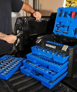 Kobalt Mechanics Tool Sets 250-Piece Standard (SAE) and Metric Combination Polished Chrome Mechanics Tool Set (1/4-in; 3/8-in) -Kobalt Best Sale 42702387 scaled