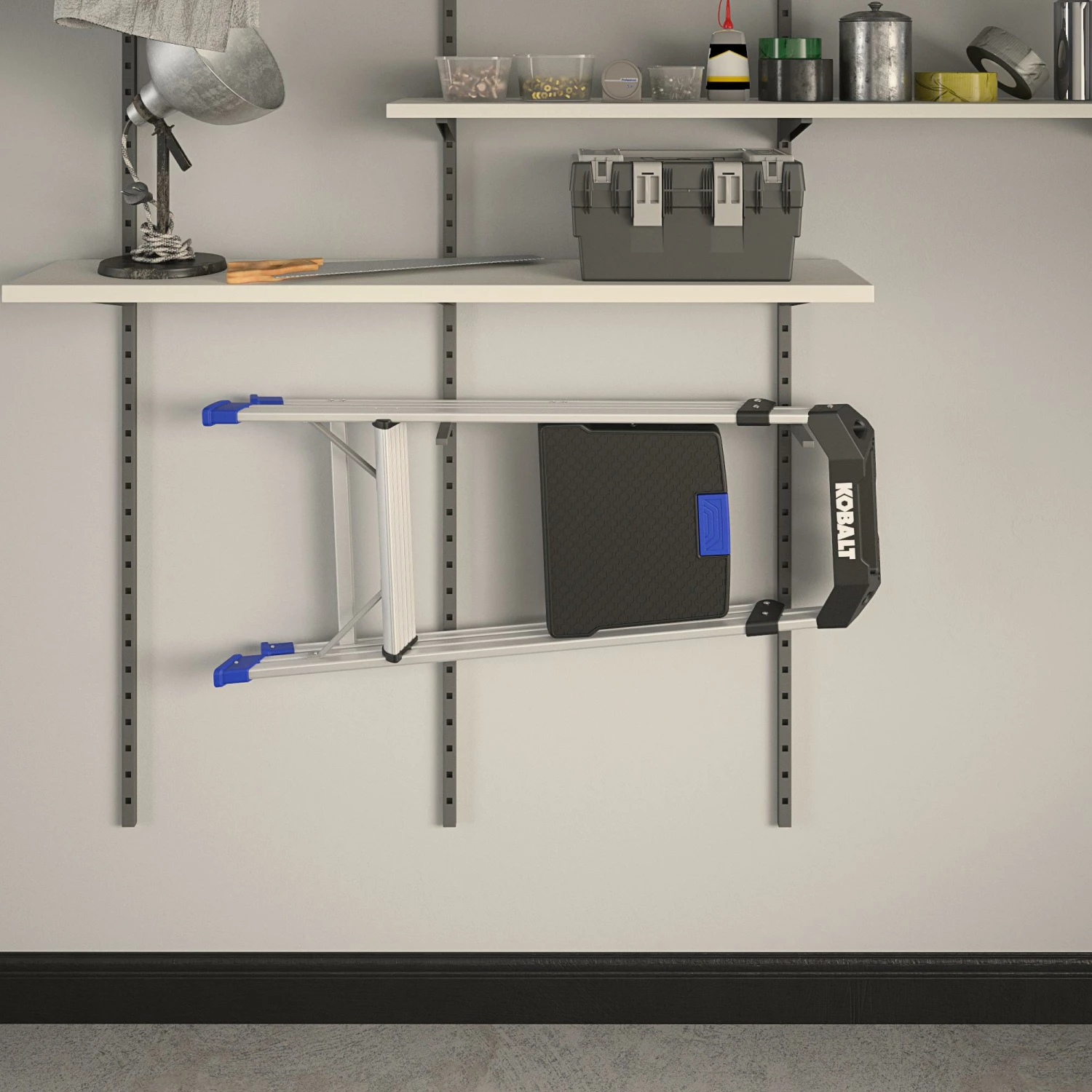 Kobalt Step Stools 2-Step 250-lb Capacity Aluminum Foldable Step Stool 9 Kobalt Step Stools 2-Step 250-lb Capacity Aluminum Foldable Step Stool - Image 9