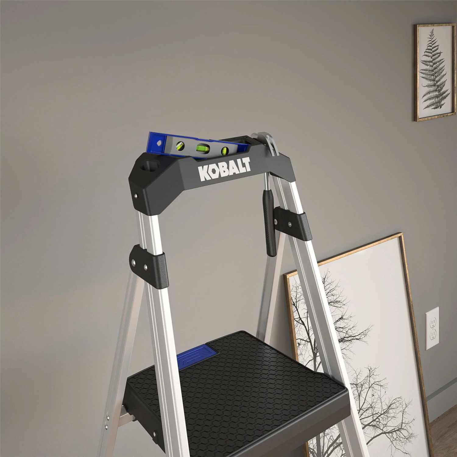 Kobalt Step Stools 3-Step 250-lb Capacity Aluminum Foldable Step Stool 9 Kobalt Step Stools 3-Step 250-lb Capacity Aluminum Foldable Step Stool - Image 9