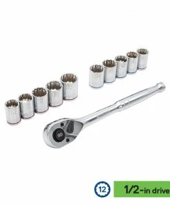 Kobalt Mechanics Tool Sets 309-Piece Standard (SAE) and Metric Combination Polished Chrome Mechanics Tool Set (1/4-in; 3/8-in) -Kobalt Best Sale 44194583