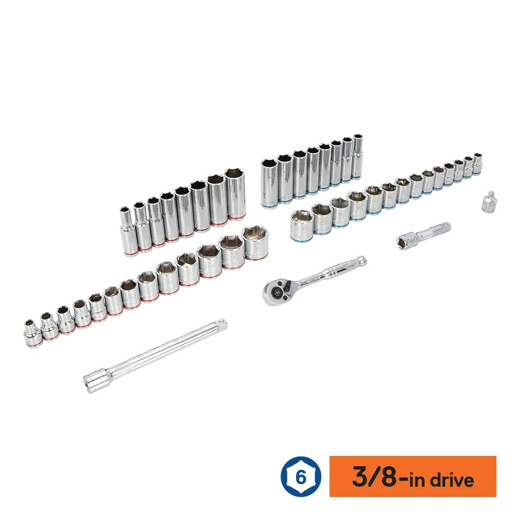 Kobalt Mechanics Tool Sets 135-Piece Standard (SAE) and Metric Combination Polished Chrome Mechanics Tool Set (1/4-in; 3/8-in) 4 Kobalt Mechanics Tool Sets 135-Piece Standard (SAE) and Metric Combination Polished Chrome Mechanics Tool Set (1/4-in; 3/8-in) - Image 4