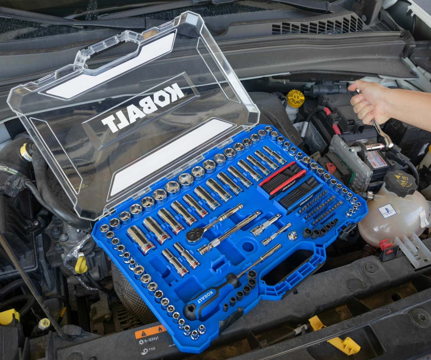 Kobalt Mechanics Tool Sets 135-Piece Standard (SAE) and Metric Combination Polished Chrome Mechanics Tool Set (1/4-in; 3/8-in) 6 Kobalt Mechanics Tool Sets 135-Piece Standard (SAE) and Metric Combination Polished Chrome Mechanics Tool Set (1/4-in; 3/8-in) - Image 6