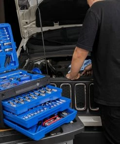 Kobalt Mechanics Tool Sets 243-Piece Standard (SAE) and Metric Combination Polished Chrome Mechanics Tool Set (1/4-in; 3/8-in) -Kobalt Best Sale 44474237 scaled