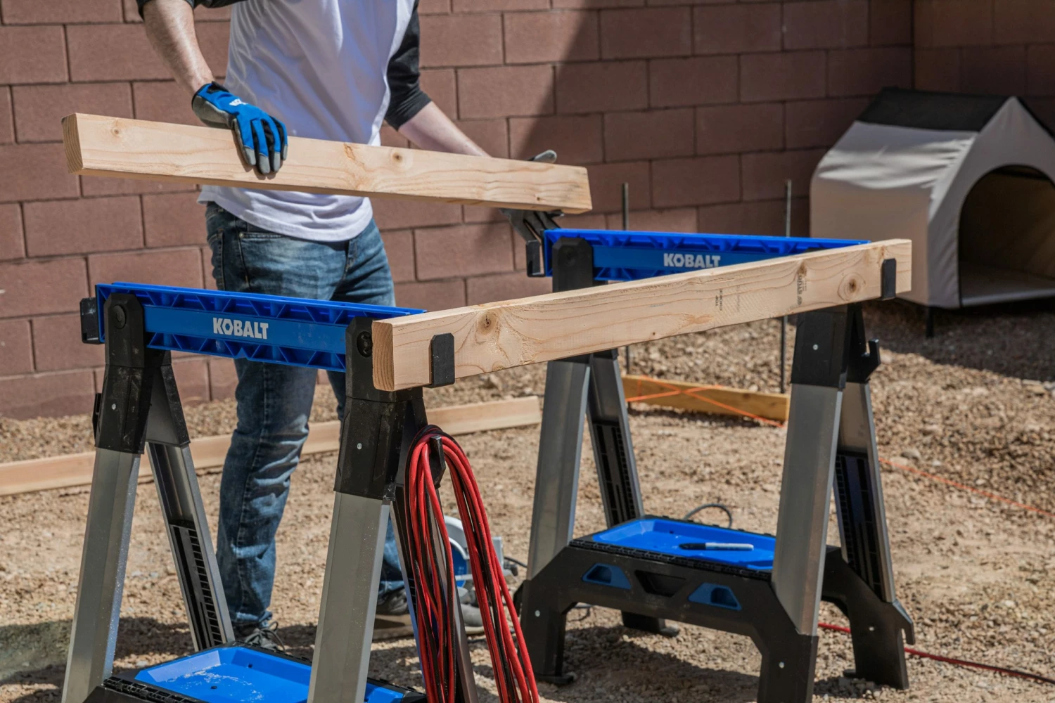 Kobalt Saw Horses 30.63-in W x 33.5-in H Adjustable Pp and Steel Construction Saw Horse (1000-lb Capacity) 12 Kobalt Saw Horses 30.63-in W x 33.5-in H Adjustable Pp and Steel Construction Saw Horse (1000-lb Capacity) - Image 12