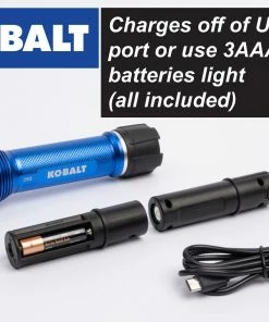 Kobalt Flashlights 350-Lumen LED Rechargeable Flashlight 10 Kobalt Flashlights 350-Lumen LED Rechargeable Flashlight -Kobalt Best Sale 45365867 scaled