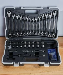 Kobalt Mechanics Tool Sets Universal 67-Piece Standard (SAE) and Metric Combination Matte Mechanics Tool Set (3/8-in) 12 Kobalt Mechanics Tool Sets Universal 67-Piece Standard (SAE) and Metric Combination Matte Mechanics Tool Set (3/8-in) -Kobalt Best Sale 45373526
