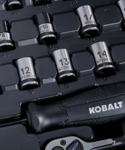 Kobalt Mechanics Tool Sets Universal 115-Piece Standard (SAE) and Metric Combination Matte Mechanics Tool Set (1/4-in; 3/8-in) -Kobalt Best Sale 45373711